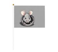 YzgWjBhd Piccole bandiere su bastone, bandiera grigia stampata a mano, mini bandiera divertente per decorazioni natalizie