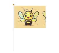 YzgWjBhd Piccole bandiere su bastone, bandiera palmare stampata con api gialle, mini bandiera divertente per decorazioni natalizie