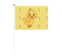 YzgWjBhd Piccole bandiere su bastone, bandiera portatile stampata a forma di anatra del fumetto, mini bandiera divertente per decorazioni natalizie