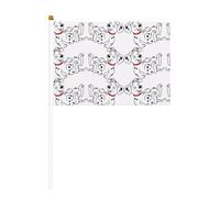 YzgWjBhd Piccole bandiere su bastone, graziosa bandiera dalmata stampata a mano, mini bandiera divertente per decorazioni natalizie