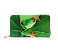 YzgWjBhd Portafoglio in pelle con stampa rana, elegante portafoglio da donna con porta carte di credito, organizer per denaro, nero, taglia unica