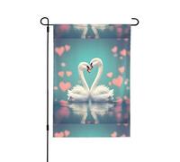 YzgWjBhd Swan in Love House bandiera verticale su entrambi i lati, alta qualità, primavera estate grande casa bandiera decorazione stagionale, 31,8 x 45,7 cm