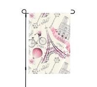 YzgWjBhd Torre Eiffel Parigi, bandiera verticale a due lati, grande bandiera per la primavera e l'estate, decorazione stagionale, 31,8 x 45,7 cm
