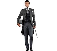 YZHEN Uomo Tuxedo One Button Tailcoat 3 Pezzi Abito da Sposa