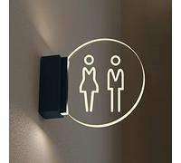 YZJSSL Insegne per Toilette per Uomini e Donne, insegna per Bagno a LED Rotonda da 7 Pollici con Montaggio a Parete, insegna in Acrilico per Hotel, Centro Commerciale, Affari, Negozio Bar (Color : A)