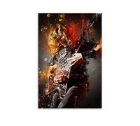 YZLI 80s chitarrista Dave Mustaine Megadeth poster su tela e stampa artistica da parete moderna per camera da letto della famiglia, 60 x 90 cm