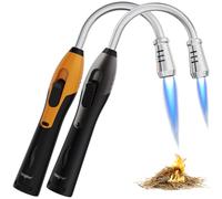 YZLighter 2 accendini a gas ricaricabili tempesta, accendino a stelo lungo, per candele, camino, barbecue, magazzino, cucina, fornello a gas, lanterne antivento