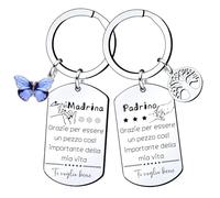 YZLPLP Portachiavi Padrino e Madrina Battesimo Regalo Padrino e Madrina Battesimo Regalo Padrino Cresima Padrino e Madrina al Battesimo Regalo Portachiavi Padrino Madrina Regalo di Natale (2)
