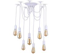 YZM Lampada a ragno regolabile moderna bianca, illuminazione industriale a soffitto Edison, lampadario E27 (8 luci)