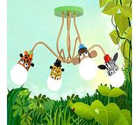 YZM Moderno Lampadario da soffitto per bambini,Plafoniera per bambini a tema animale,Perfetto per la cameretta dei bambini/la stanza dei giochi/scuola/asilo (4 lights)