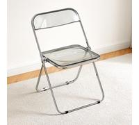 YZMJXNYY Sedie da Giardino in Plastica e Cristallo, Moderna Sedia Pieghevole in Acrilico Trasparente, Adatta for Camera da Letto, Soggiorno, Cortile, Colore: Nero (un Pezzo)(Gray)