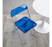 YZMJXNYY Sedie da Giardino in Plastica e Cristallo, Moderna Sedia Pieghevole in Acrilico Trasparente, Adatta for Camera da Letto, Soggiorno, Cortile, Colore: Nero (un Pezzo)(Blue)