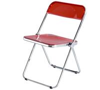 YZMJXNYY Sedie da Giardino in Plastica e Cristallo, Moderna Sedia Pieghevole in Acrilico Trasparente, Adatta for Camera da Letto, Soggiorno, Cortile, Colore: Nero (un Pezzo)(Red)