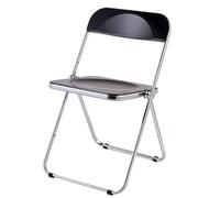YZMJXNYY Sedie da Giardino in Plastica e Cristallo, Moderna Sedia Pieghevole in Acrilico Trasparente, Adatta for Camera da Letto, Soggiorno, Cortile, Colore: Nero (un Pezzo)(Black)