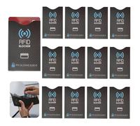 YzmrBdqc Confezione da 12 porta carte con blocco RFID, custodie leggere e impermeabili per carte di credito e protezione d'identità, design compatto per viaggi e uso quotidiano