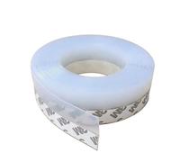 YZNHMQ Striscia di guarnizione autoadesiva in silicone per porte, 5 m, larghezza 35 mm, per fessure della doccia in vetro (trasparente, 25 mm)