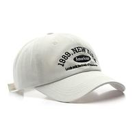 YZNLOQ Cappellini da baseball da uomo e da donna regolabili Casual ricamato 1989 New York American Cotton Sun Cappelli Unisex tinta unita Visiera Cappelli Quick Dry Sport Hat, Bianco - 1989, M-L