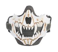 Yzpacc Maschera tattica a forma di teschio, per softair, protezione per il viso, maschera in rete per Halloween, cosplay, paintball, Caccia e Cosply