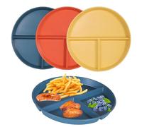 Yzpklhw 3 Pz Piatti Compartimentati, Set Piatti da Pranzo, 22,5cm Piatti Infrangibili Controllo Porzioni, Piatti Menu Riutilizzabili per Adulti e Bambini