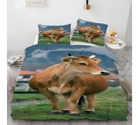 YZQGLHP Animale Set di Biancheria da Letto Decorativo Mucca Di Jane Set di Biancheria da Letto, 250 x 200 cm Copripiumino con Chiusura a Cerniera e Lacci Angolari + 2 Federe 50 x 80 cm