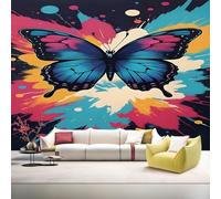 YZQGLHP Carta da Parati Tessuto Non Tessuto Farfalla Wallpaper Macchie D'Inchiostro Pareti Lavabile Decorativi 350x256 cm per Pareti Camera Soggiorno Divano TV Hotel Corridoio