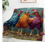 YZQGLHP Coperta Gallo Cartone Animato Coperte Arte Coperta Letto Singolo Calore Morbida, Coperte Divano fluffy Flanella 180x200 cm per Tutte Le Stagioni