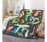 YZQGLHP Coperta Geometria Coperte Note Musicali Coperta Letto Singolo Calore Morbida, Coperte Divano fluffy Flanella 150x200 cm per Tutte Le Stagioni