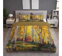 YZQGLHP Copripiumino 135x200 Boschi Autunnali, Copripiumino Singolo Paesaggi, Copripiumini Microfibra, Copripiumoni Morbido, con Cerniera, Copripiumone e 2 Federe 50x80 cm