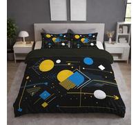 YZQGLHP Copripiumino 135x200 Geometrico Copripiumino Singolo Astratto Copripiumini Microfibra, Copripiumoni Morbido con Cerniera Copripiumone e 2 Federe 50x80 cm