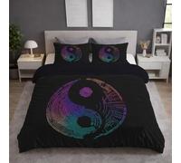 YZQGLHP Copripiumino 135x200 Yin E Yang Copripiumino Singolo Tai Chi Copripiumini Microfibra, Copripiumoni Morbido con Cerniera Copripiumone e 2 Federe 50x80 cm