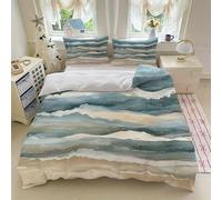 YZQGLHP Copripiumino 155x200 Oceano Set Copripiumino Onde Copripiumini Microfibra, Copripiumoni Morbido con Cerniera Copripiumone e 2 Federe 50x80 cm