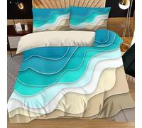 YZQGLHP Copripiumino 155x200 Onde, Set Copripiumino Oceano, Copripiumini Microfibra, Copripiumoni Morbido, con Cerniera, Copripiumone e 2 Federe 50x80 cm