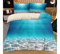 YZQGLHP Copripiumino 200x200 Oceano, Copripiumino Matrimoniale Oceano, Copripiumini Microfibra, Copripiumoni Morbido, con Cerniera, Copripiumone e 2 Federe 50x80 cm