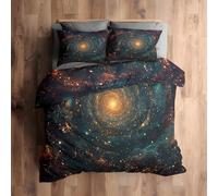 YZQGLHP Copripiumino Matrimoniale 200x250 Galassia Verde Set Copripiumino Matrimoniale Estetica Cosmica Copripiumino con Cerniera in Morbida Microfibra e 2 Federe 50x80 cm