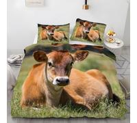 YZQGLHP Prato Set di Biancheria da Letto Decorativo Mucca Di Jane Set di Biancheria da Letto, 240 x 220 cm Copripiumino con Chiusura a Cerniera e Lacci Angolari + 2 Federe 50 x 80 cm