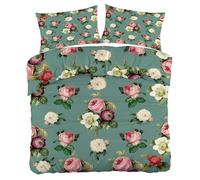 YZQGLHP rosa Set Copripiumino Matrimoniale 200x250cm, ClematideSet di Iancheria da letto Microfibra con 1 Copripiumino+ 2 Federe Cuscino letto 50x75