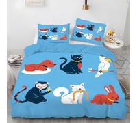 YZQGLHP Scimmia Set di Biancheria da Letto Decorativo Zoo Set di Biancheria da Letto, 200 x 200 cm Copripiumino con Chiusura a Cerniera e Lacci Angolari + 2 Federe 50 x 80 cm