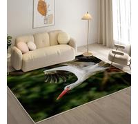 YZQGLHP Tappeto Foresta, Tappeti Cicogna Bianca, Tappeto Ingresso Interno 80x120 cm Tappetino Antiscivolo Lavabile Morbido a Pelo Corto per Cucina, Salotto, Arredamento Casa