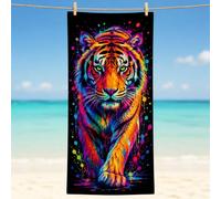 YZQGLHP Telo Mare Microfibra Tigre Colorato Asciugatura Rapida