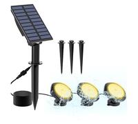 YZQOZKJH Luce Solare for Piscina 3 LED 3000k, Lampada Subacquea for Decorazione di laghetti e fontane, IP68, faretto da Giardino, Acquario, Patio, Paesaggio