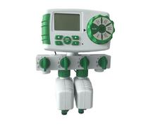 YZQOZKJH Sistema di irrigazione Automatico Aqualin a 4 Zone, Timer for irrigazione, Controller for irrigazione da Giardino con 2 elettrovalvole n. 10204(Green And White)