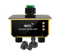 YZQOZKJH Timer for irrigazione Solare a 2 Vie Compatibile con Wi-Fi, valvola solenoide for Rubinetto di irrigazione da Giardino, Controllo a Lungo Raggio Tramite App Tuya Smart Life(NPT (US l CA))