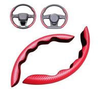 YZQSWCX 2 Pezzi Auto Coprivolanti per Jeep Renegade Night Eagle(BU)/Renegade Desert Hawk(BU) 2000-2024 2025, Segmentato Antiscivolo AntiGraffio Cover Volante Protettore Auto Accessori,Red