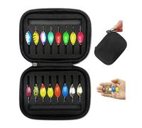 YZROHYI 16 Pezzi Ondulanti Trota Spinning,Spoon Multicolore,Spoon Trout Area Nomura con Borsa Portatile,Esche Artificiali Spinning Trota,Cucchiaini da Pesca per Trote, Persico, Luccio