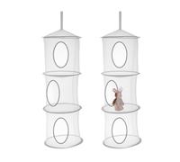 YZROHYI 2 PCS Porta Peluche da Appendere,Portaoggetti da Appendere Bagno,Organizer Verticale da Appendino per Armadio,Organizer Armadietto Spogliatoio con 3 Livelli,Tasche Porta Oggetti da Parete