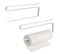 YZROHYI 2 Pezzi Porta Scottex da Parete Bianco,Porta Rotolo da Cucina,Portascottex da Appendere,Portas Carta da Cucina Sottopensile,Portarotolo Bagno Senza Foratura,Kitchen Roll Holder per Armadi
