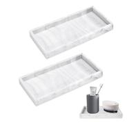YZROHYI 2 Pezzi vassoio bagno portaoggetti silicone 19.6x10.2x1.8 CM,Vassoio Rettangolare Decorativo,Vassoio Porta Profumi,Vassoio Portacandele,Vassoio Piccolo Cucina,Vassoio Porta Cosmetici