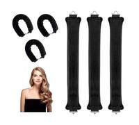 YZROHYI 3 PCS Heatless Hair Curler per Capelli,Arricciacapelli Senza Calore,Overnight Blowout,Curling Rods,Tubo Capelli Mossi,Bigodini Flessibili per Boccoli,Bigodini Morbidi per Dormire - Negro