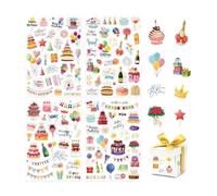 YZROHYI 4 Pezzi Adesivi Compleanno,Stickers Compleanno per Regalo,Stickers Happy Birthday,Etichette Adesive per Bottiglia,Decalcomanie Adesive Impermeabili,Adesivi Libro Degli Ospiti per Feste