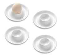 YZROHYI 4 Pezzi Portauovo Alla Coque,Portauovo Bambini Bianco,Porta Uovo Sodo Infrangibili,Porta Uova Colazione Rotondo,Egg Cup,Vassoio Per Uova Plastica,Tazze Titolari Uovo per Casa,Cucina,Ristorante